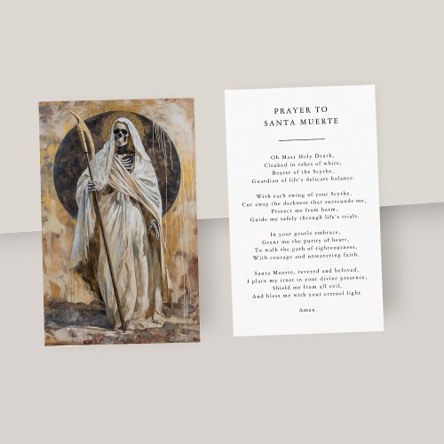 Santa Muerte Guardianship  Protection Prayer Card