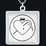 Santa Muerte Magick True Love Seal Necklace<br><div class="desc">This seal depicts a heart pierced by the Santa Muerte's magick scythe. The heart itself represents the love you seek, while the scythe represents the Santa Muerte's power to kill the obstacles that might be blocking the manifestation of true love in your life. The teardrop of blood represents a reminder...</div>