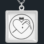Santa Muerte Magick True Love Seal Necklace<br><div class="desc">This seal depicts a heart pierced by the Santa Muerte's magick scythe. The heart itself represents the love you seek, while the scythe represents the Santa Muerte's power to kill the obstacles that might be blocking the manifestation of true love in your life. The teardrop of blood represents a reminder...</div>