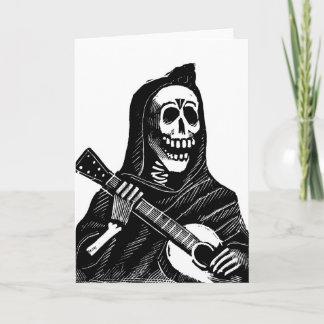 Santa Muerte (Mexican Grim Reaper) Playing Guitar Holiday Card
