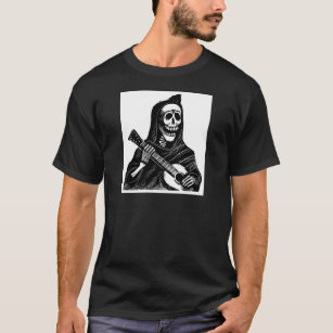 Santa Muerte (Mexican Grim Reaper) Playing Guitar T-Shirt