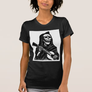 Santa Muerte (Mexican Grim Reaper) Playing Guitar T-Shirt