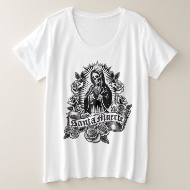 Santa Muerte Plus Size T-Shirt (Design Front)