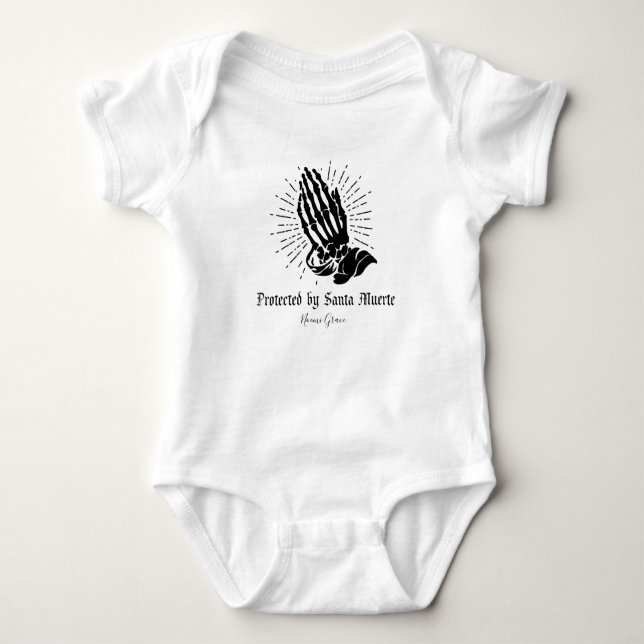 Santa Muerte Protection Baby Bodysuit (Front)