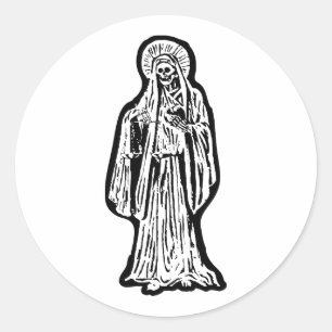 Santa Muerte Statue Classic Round Sticker