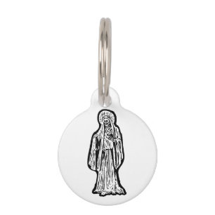 Santa Muerte Statue Pet ID Tag