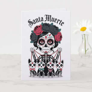 Santa Muerte Vintage Card Day Of The Dead
