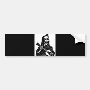 Santa Muerte with Guitar circa early 1900s Bumper Sticker
