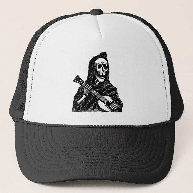 Santa Muerte with Guitar circa early 1900s Trucker Hat (Front)