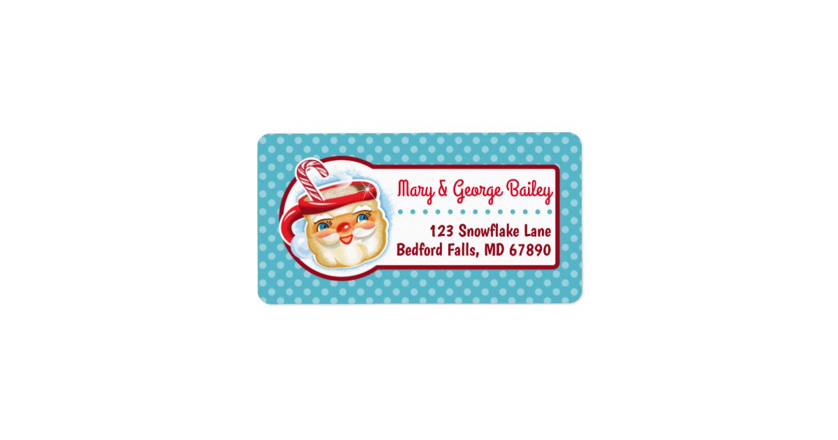 Santa Mug Christmas Card Address Labels Zazzle