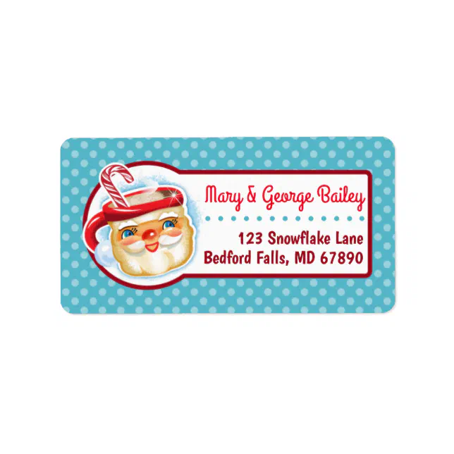 Santa Mug Christmas Card Address Labels Zazzle
