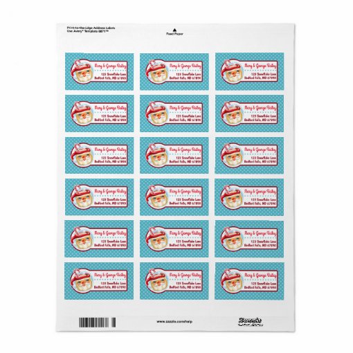Santa Mug Christmas Card Address Labels Zazzle