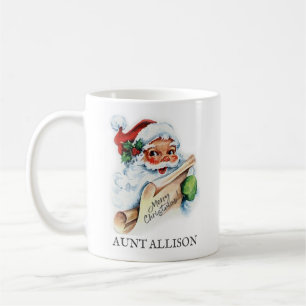 Santa Mug, Vintage with Name Coffee Mug
