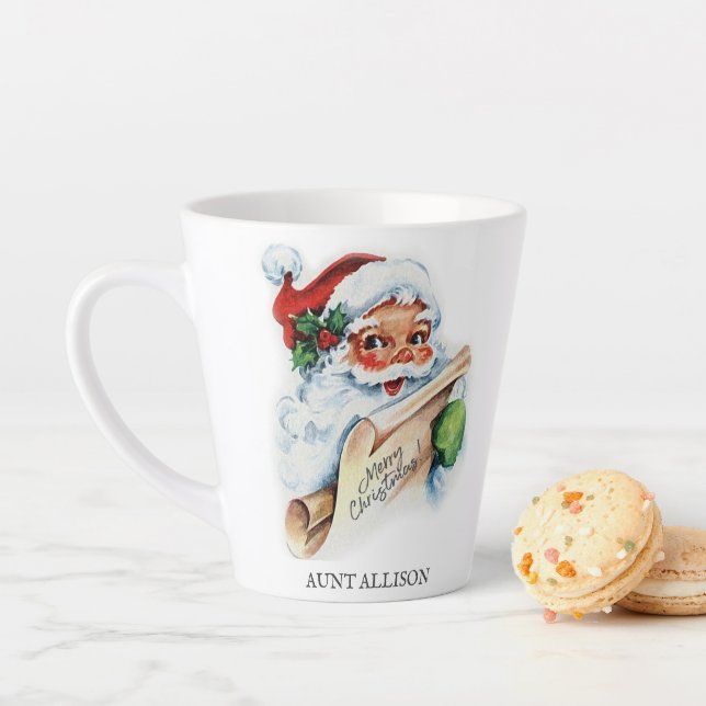 Santa Mug, Vintage with Name Coffee Mug (In Situ)