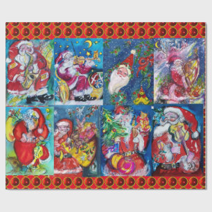SANTA ,MUSICAL CHRISTMAS NIGHT PARTY WRAPPING PAPER