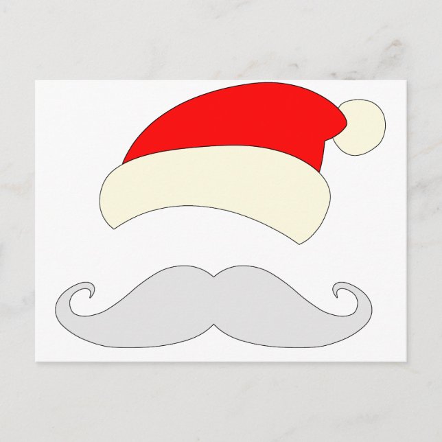 Santa Mustache Holiday Postcard (Front)