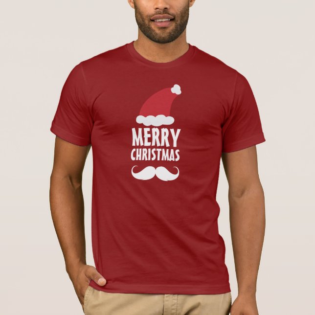 Santa Mustache Merry Christmas Shirt (Front)