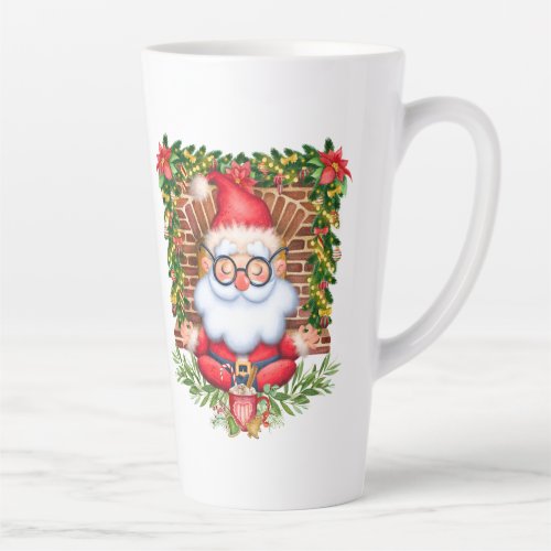 Santa Namaste Yoga Pose Christmas  Latte Mug