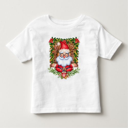 Santa Namaste Yoga Pose Christmas  Toddler T_shirt