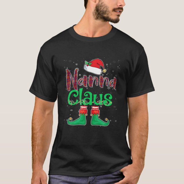 Santa Nanna Claus Christmas Matching Family T-Shirt (Front)