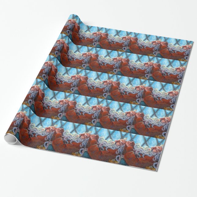 "Santa Napping" Gift Wrap (Unrolled)
