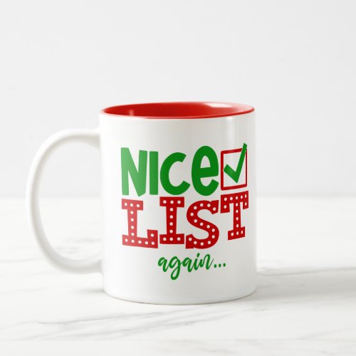 Santa Naughty But Nice List Again Christmas  Two_Tone Coffee Mug