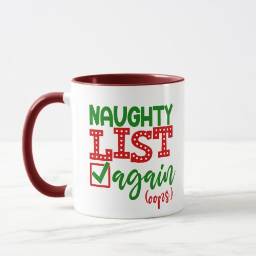 Santa Naughty List Again Christmas Gift Coffee Mug
