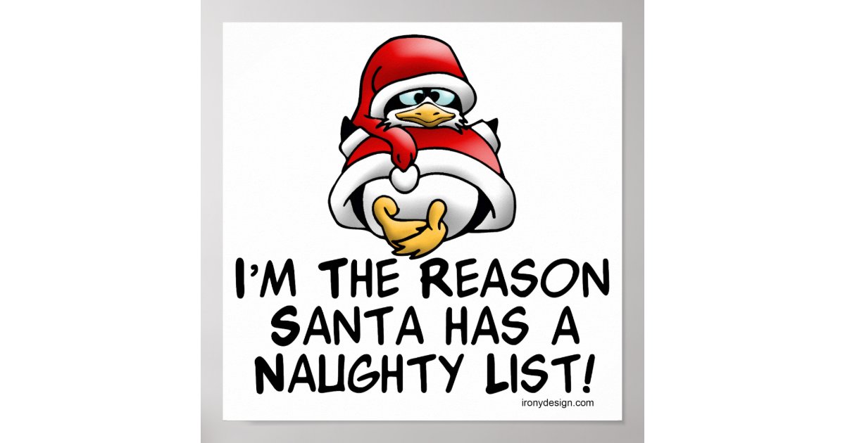 Santa Naughty List Poster Zazzle
