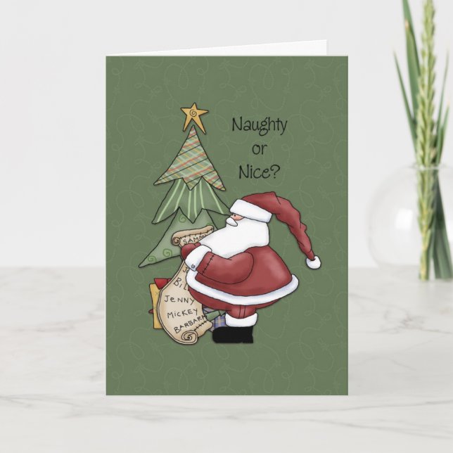 Santa - Naughty or Nice? Holiday Card (Front)