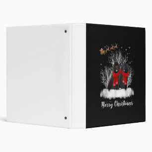 Santa Newfoundland Couple Merry Christmas Dog Gift 3 Ring Binder