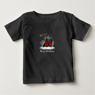Santa Newfoundland Couple Merry Christmas Dog Gift Baby T-Shirt