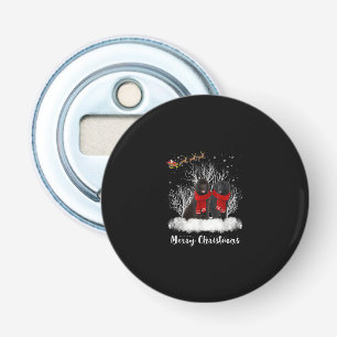 Santa Newfoundland Couple Merry Christmas Dog Gift Bottle Opener