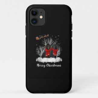 Santa Newfoundland Couple Merry Christmas Dog Gift iPhone 11 Case