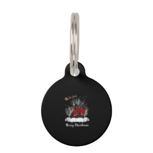 Santa Newfoundland Couple Merry Christmas Dog Gift Pet ID Tag