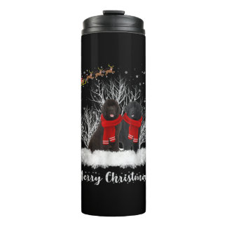 Santa Newfoundland Couple Merry Christmas Dog Gift Thermal Tumbler