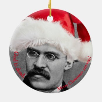 Santa Nietzsche Atheist Ornament by LiteraryLasts at Zazzle