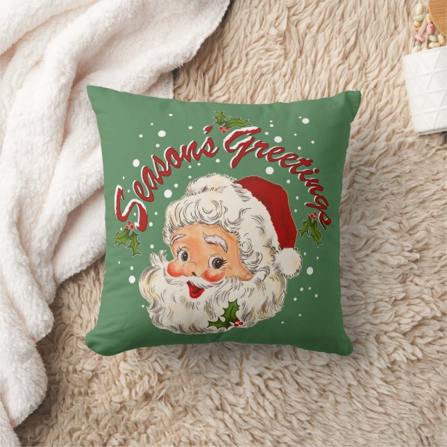 Santa No, 1 Season's Greetings Throw Pillow (Blanket)
