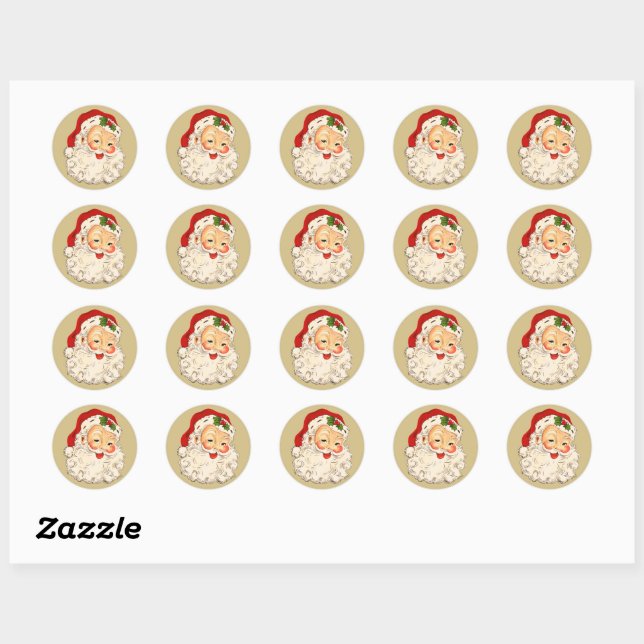 Santa No. 2 Classic Round Sticker (Sheet)