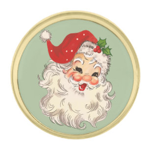 Santa No. 3 Gold Finish Lapel Pin
