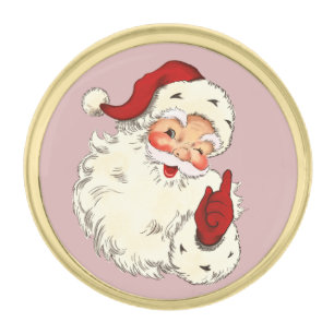 Santa No. 4 Gold Finish Lapel Pin