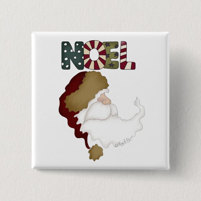 Santa Noel Holiday T-shirts and Gifts Pinback Button (Front)