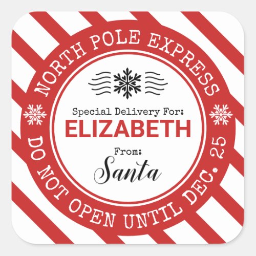 Santa North Pole Christmas Sticker