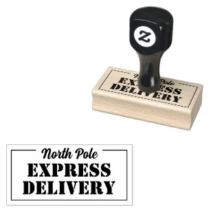 Santa North Pole Express Delivery Rubber Stamp