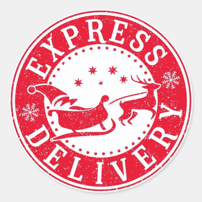 santa north pole express delivery secret gift clas classic round sticker (Front)