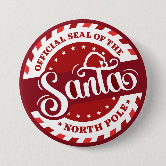 Santa North Pole  Seal Button (Front)