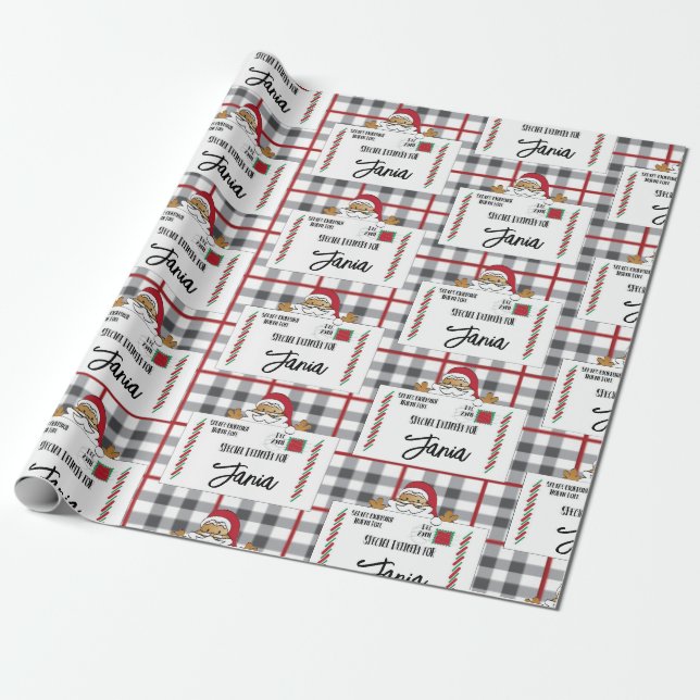 Santa North Pole Special Delivery Personalized Kid Wrapping Paper (Unrolled)