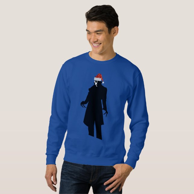 santa nosferatu xmas mens sweatshirt (Front Full)