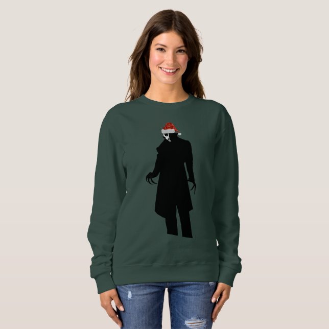 santa nosferatu xmas womens sweatshirt (Front Full)