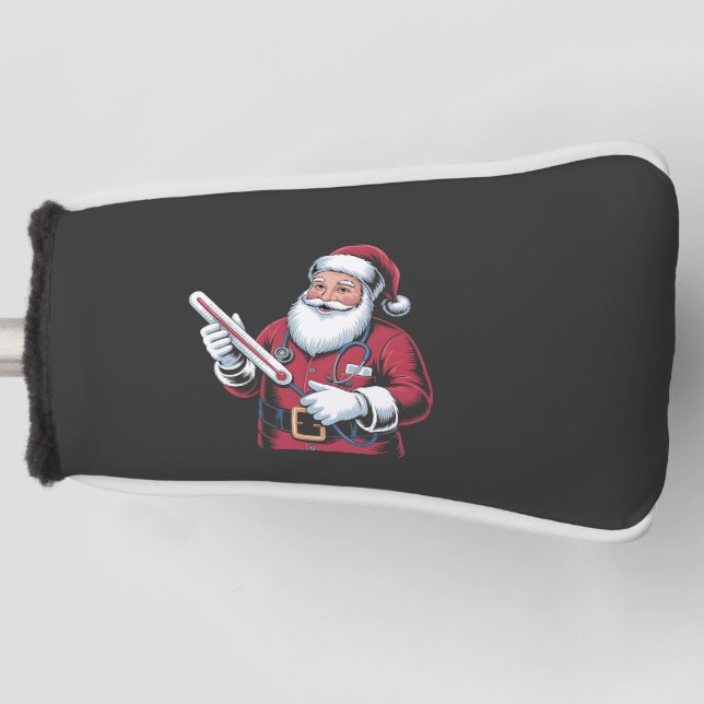 Santa Nurse Xmas Nursing Healthcare Worker   Golf Head Cover (Front)