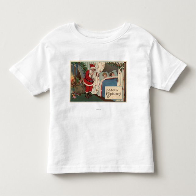 Santa Observing Sleeping Children Toddler T-shirt (Front)